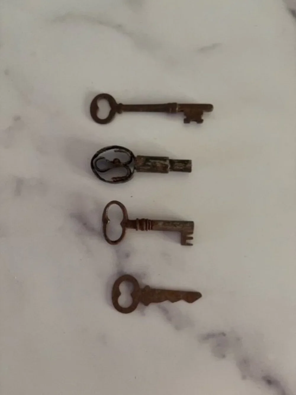 Set of Antique Victorian Era Keys - 4 Different Shapes and Sizes